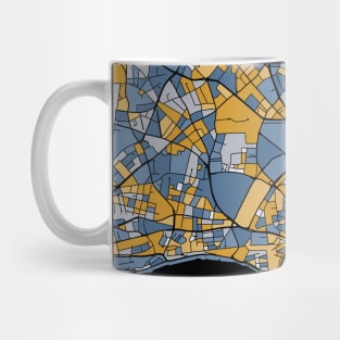 Hamburg Map Pattern in Blue & Gold Mug